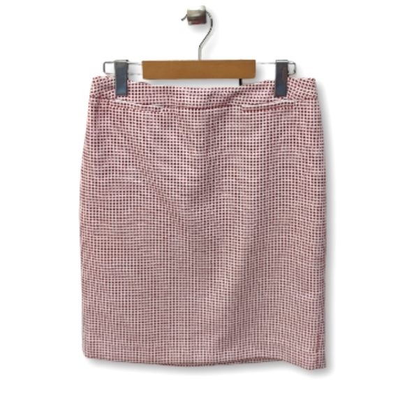 Midi HALOGEN TWEED Skirt Red and White Size 6 - Picture 2 of 4
